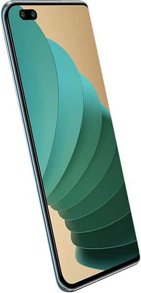 BLU Bold N2 smartphone front view with teal and beige curved design on display screen