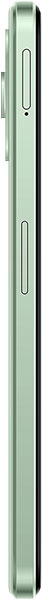 BLU F92e phone, side view, in light green with vertical button details
