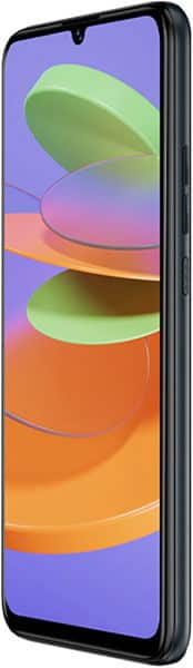BLU G72 Max front view, displaying colorful abstract wallpaper on screen with waterdrop notch