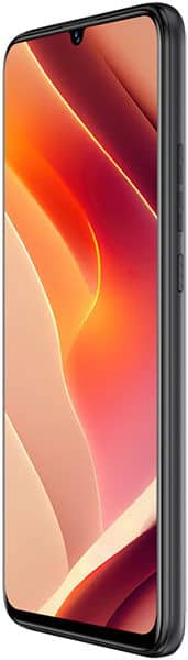 BLU G73 smartphone front view with waterdrop notch and gradient orange-to-red display