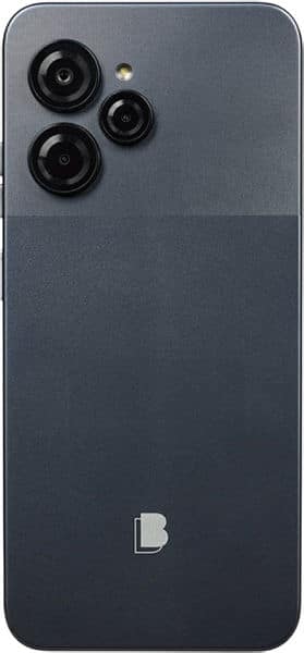 BLU View Speed Ultra rear view, showing quad camera setup and dark gradient finish with BLU logo