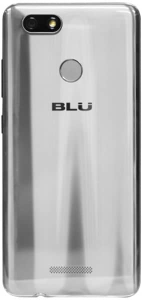 BLU Vivo XL3 rear view, white smartphone with dual camera and fingerprint sensor