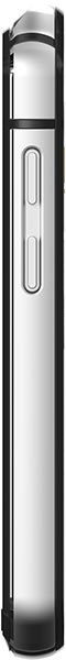 CAT S60 smartphone, front view, showing white display screen and black frame with side buttons