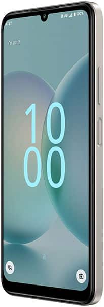 Cricket Icon Pro (2026) smartphone displayed front-on, showing lock screen with time 10:00 on blue gradient background