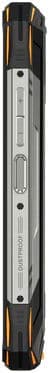 Doogee S89 rugged smartphone rear view, black and white design with orange accents along edges