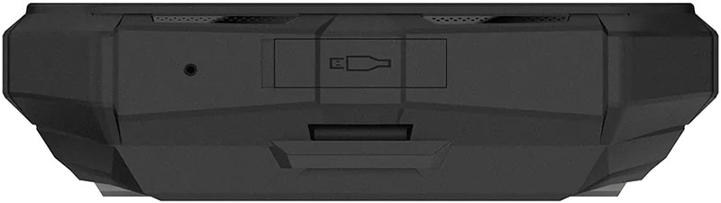 Doogee V Max rear view showing charging port, battery indicator, and rugged textured back design