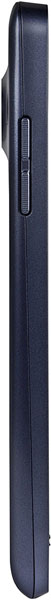 Doro 8035 mobile phone, side view, showing dark blue exterior and volume control buttons