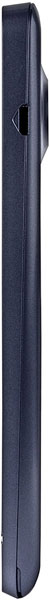 Doro 8035 mobile phone, side view, showing dark blue textured casing with minimal visible features