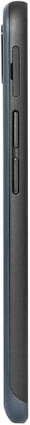 Doro 8050 rear view showing narrow black phone with textured back and control buttons along spine