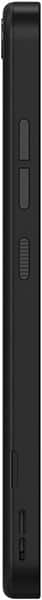 Fairphone 3+ rear view, showing black casing with visible modular design elements and buttons along the edge