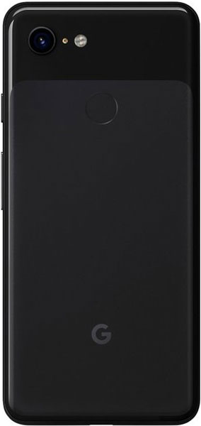 Google Pixel 3 rear view, black phone with camera lens and fingerprint sensor visible