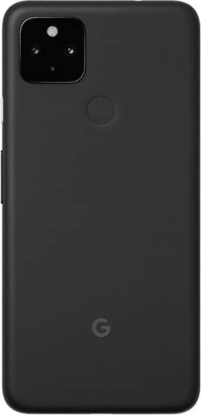 Google Pixel 4a 5G rear view, black, showing camera module and fingerprint sensor