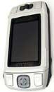 Hiptop 2 smartphone, front view, with silver and black casing and small screen display