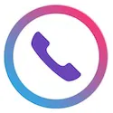 Front view of a purple handset icon within a circular blue-purple-pink gradient border on white, representing robocall prevention tips.
