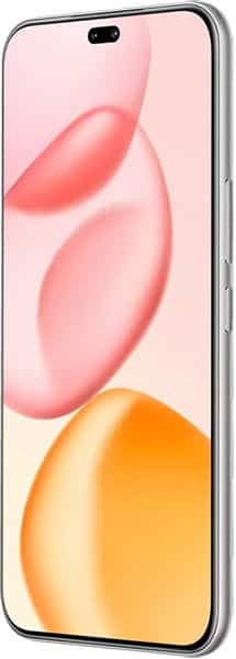 Honor 400 Pro smartphone, front view, displaying colorful abstract shapes in pink and orange on screen