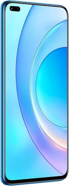 Honor 50 Lite front view, displaying colorful gradient wallpaper with curved design elements on screen