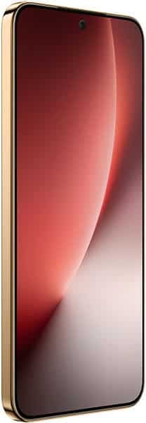 Honor Magic 8 Lite smartphone front view, displaying red gradient wallpaper on screen with gold frame