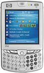 HP iPAQ hw6940 handheld device, front view, with blue screen display and QWERTY keyboard below