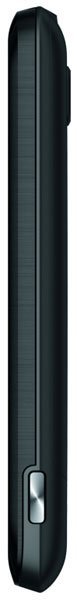 HTC 7 Trophy smartphone, side view, displaying black casing with volume control button