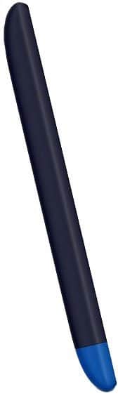HTC Windows Phone 8S, front view, dark navy body with blue accent at bottom