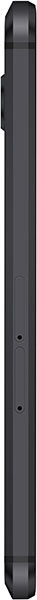 HTC Bolt smartphone, side view, showing its narrow black profile and curved edges