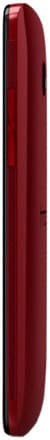 HTC Butterfly S, side view, deep red smartphone with curved edges