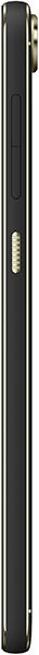 HTC Desire 10 Lifestyle, side view, showing black device with curved edges and power button
