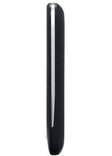 HTC Droid Eris side profile, black smartphone with curved edges and silver accent stripe