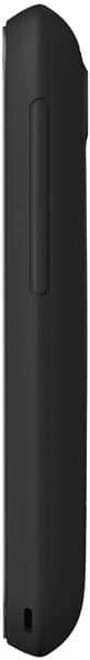 HTC Explorer phone, black, shown from the side view displaying its elongated rectangular shape