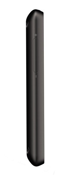 HTC Touch HD Mini, black smartphone shown from the front, vertical orientation
