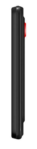 HTC Droid Incredible, side view showing black rectangular phone with red accent on right edge