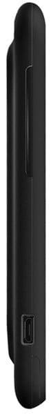 HTC Incredible S, side view showing black smartphone with power button and volume rocker visible on the spine