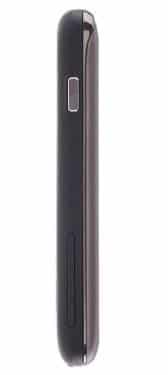 HTC Surround side view showing narrow black phone with textured back panel and volume control button