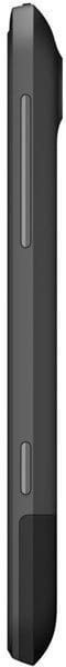 HTC Titan side profile view showing black smartphone with vertical design and button controls