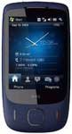 HTC Touch 3G smartphone front view, displaying home screen with blue interface and app icons on dark screen