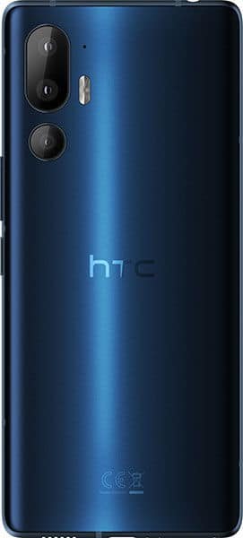 HTC U24 Pro rear view showing dual camera system and blue gradient back panel