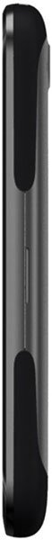 Huawei Ascend G300 front view, black candybar smartphone with curved edges and dark screen