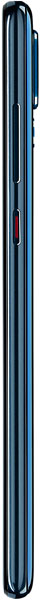 Huawei P20 Pro smartphone shown from the side, displaying its slim profile with dark blue body and metallic frame