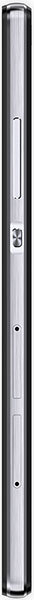 Huawei P8 Lite, side view, showing the slim black profile with volume controls and power button