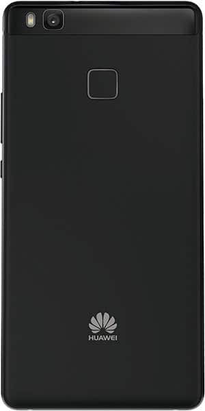 Huawei P9 Lite rear view, black smartphone with camera and fingerprint sensor visible