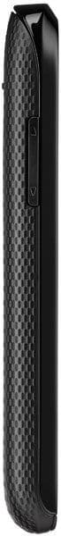 Kyocera Event phone viewed from the side, showing textured black casing and curved edges
