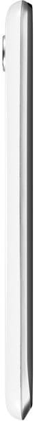 Lenovo A859 smartphone shown from the side, displaying its slim rectangular profile with rounded edges and dark top and bottom bezels