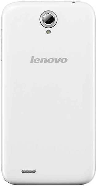 Lenovo A859 smartphone, rear view, white with camera lens and speaker visible