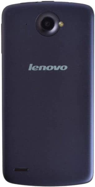 Lenovo S920 rear view, showing dark blue back panel with camera and flash