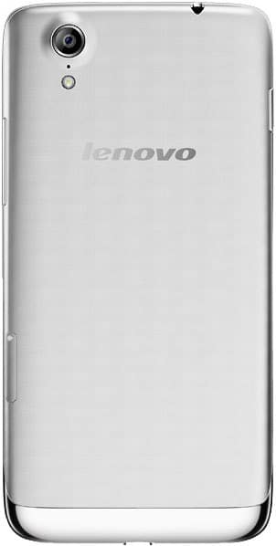 Lenovo Vibe X rear view, silver smartphone with camera lens and Lenovo branding visible on back panel