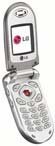 LG 4015 flip phone, front and open views, silver with small display screen and keypad visible