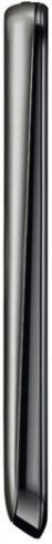 LG Optimus Sol phone, side view, showing sleek black exterior with curved edges