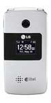LG AX-275 flip phone, front view, displaying black and white exterior with small screen and keypad