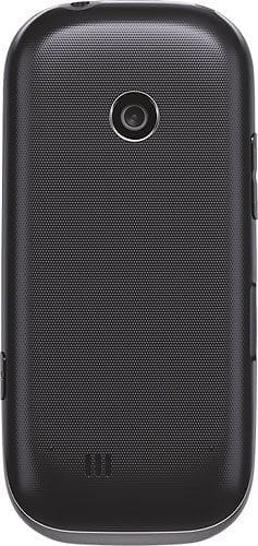LG Cosmos 3 front view, black candybar phone with textured back and camera lens