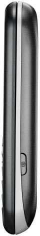 LG Cosmos 3 flip phone, front view, closed with silver and black exterior and central hinge visible